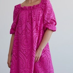 Reitmans Birds Papaya Eyelet Pink Dress - BNWT